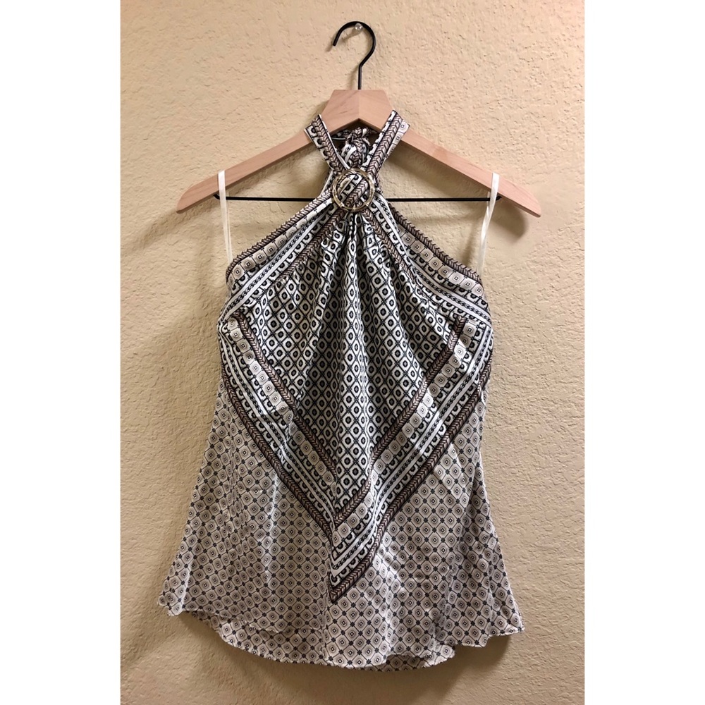 White House Black Market Silk Halter Top, SZ LG!
